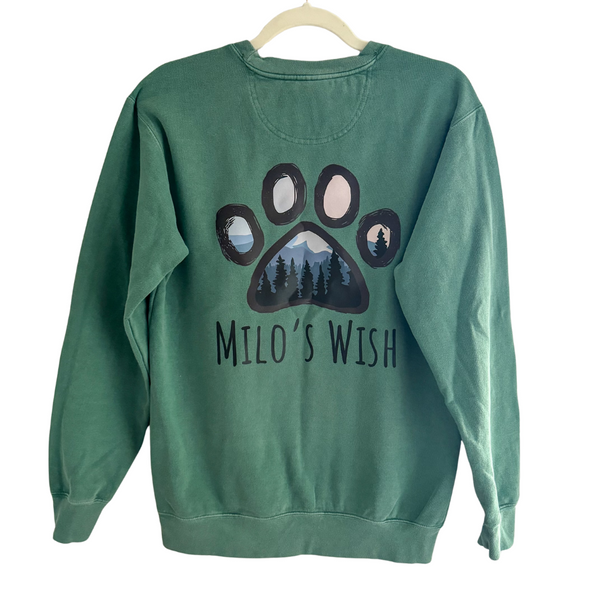 Forest Green Mystical Mountains Relaxed Crewneck Sweatshirt