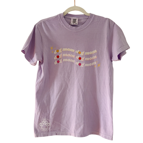 Lilac Dog Mom Relaxed Short Sleeve